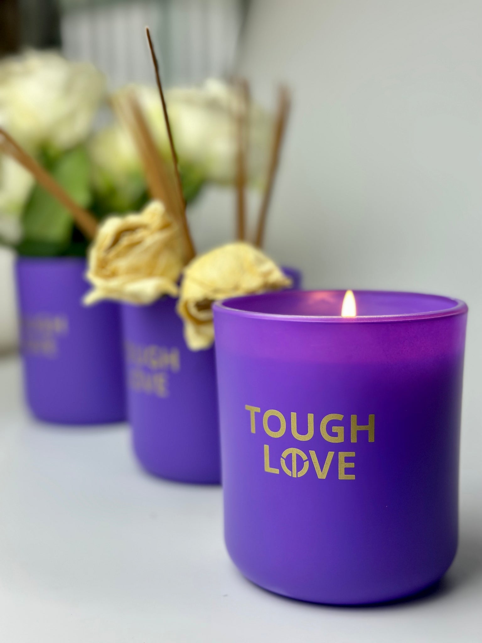 TOUGH LOVE SCENTED INTENTION CANDLE LOFT81 HOME AZLHEIMER'S AWARENESS