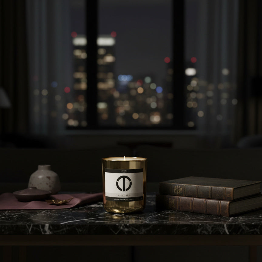 Le Doré Saffron Plum and Leather Candle | Rich Robust Well Rounded